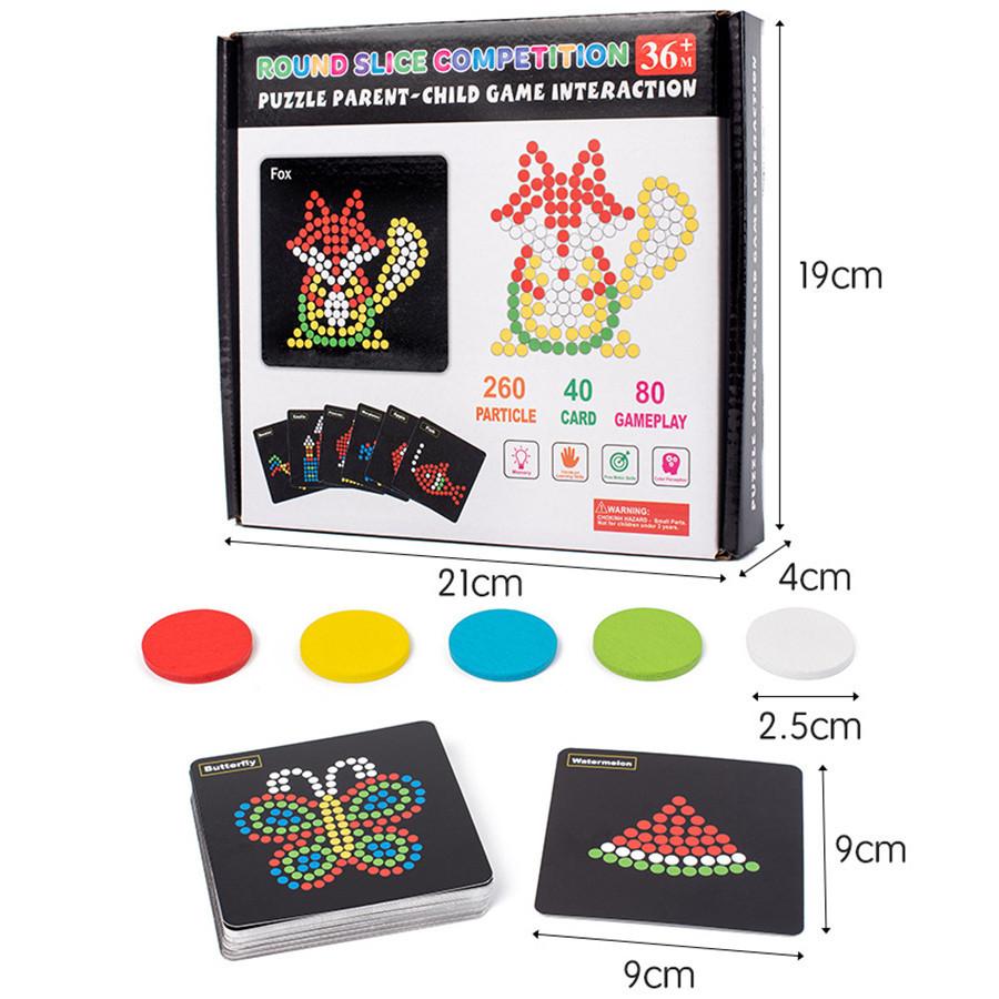 Дети Смешные DIY Dot Деревянные Головоломки Мультяшные Животные Красочные Точки Мозаика — фото 7