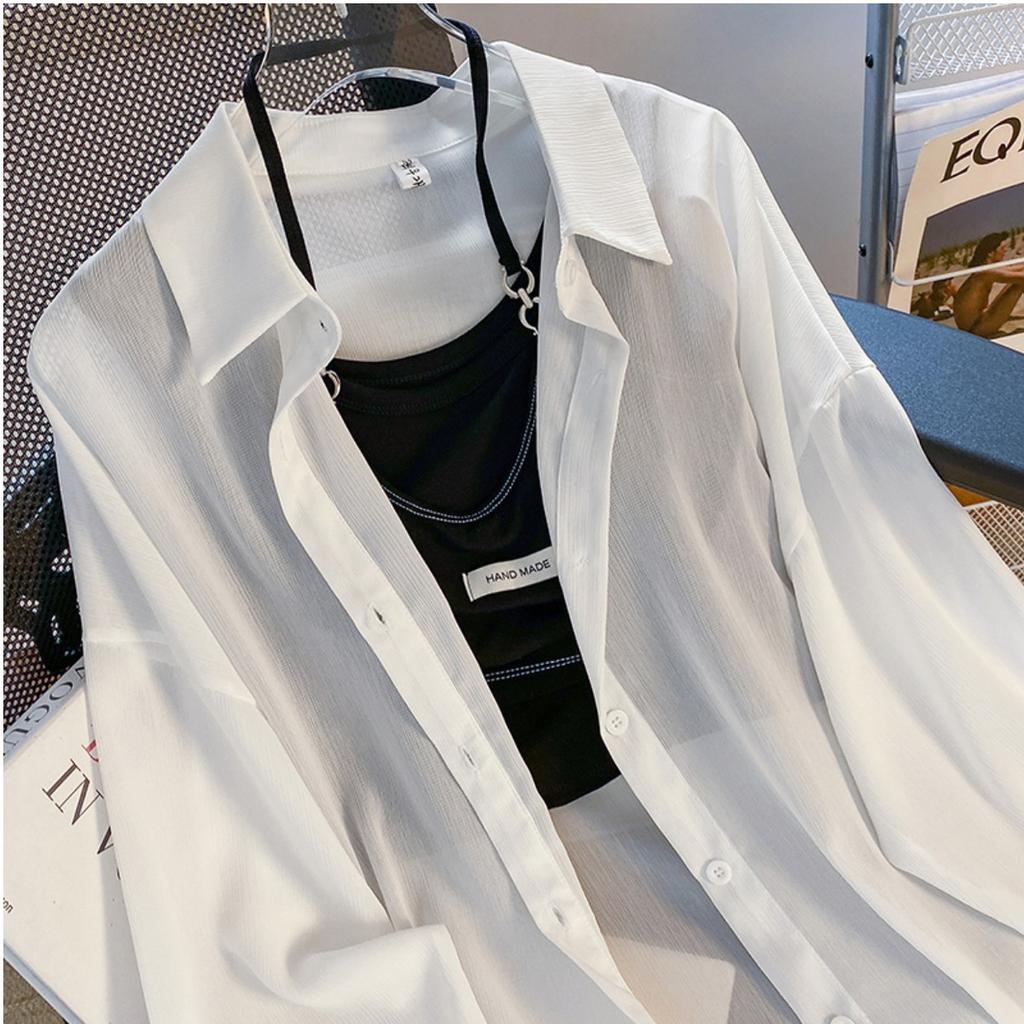 Summer Chiffon Sun Protection Shirt for Women Long Sleeved Korean Loose Mid-length UV Resistant Outer Layer Thin Cardigan