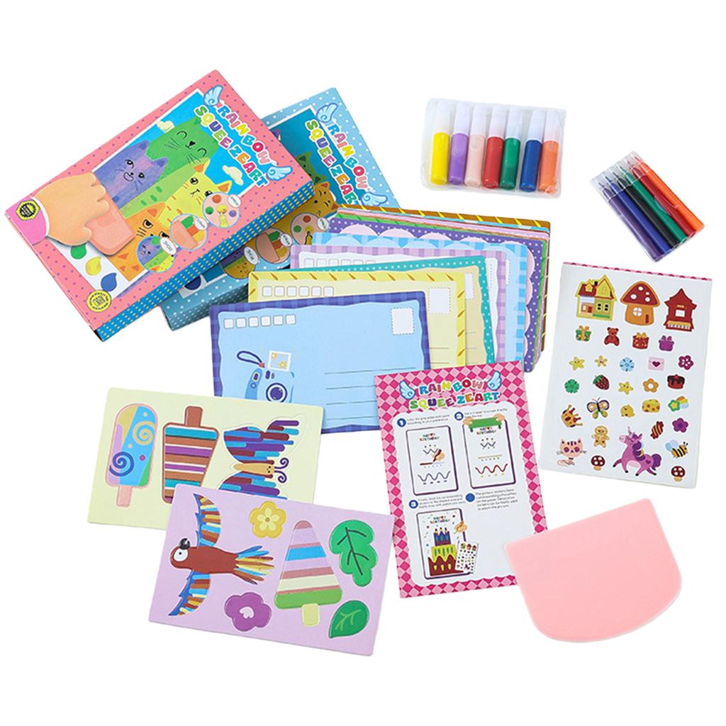 Magic Rainbow Scratch Paper Art Set Multifunctional DIY Postcards Scratch Arts Fun Craft Bookmarks Paper Party Favors