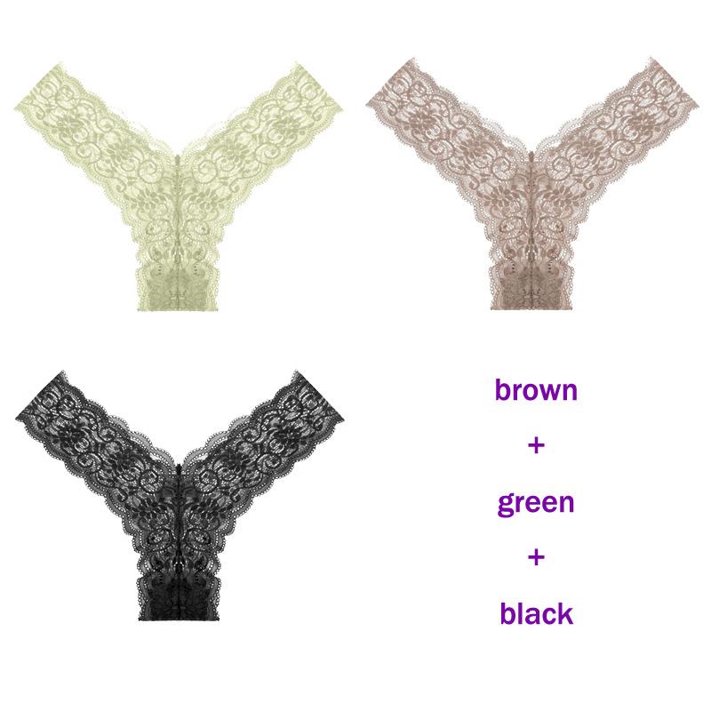 CINOON 3 Teile/los frauen höschen Transparent Low-Taille Unterhose Aushöhlen Tanga Weibliche Nahtlose G-String Sexy Unterwäsche Spitze Dessous panty