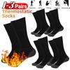 1-3Pairs Winter Warm Sock for Unisex Thermostatic Knee-heigh Socks Compression Sports Stockings for Winter Running Hiking