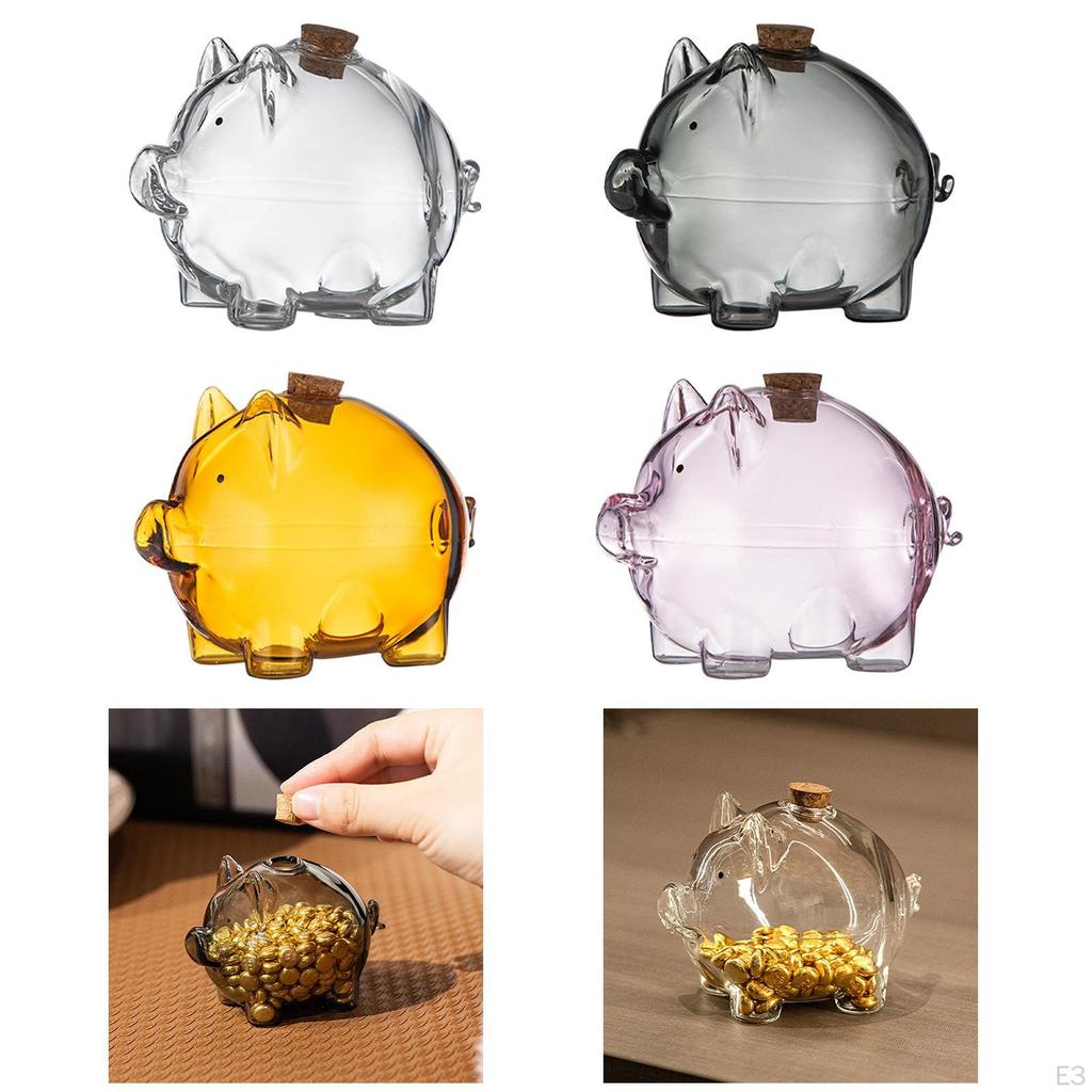 2,3 Zoll; Hohe Borosilikatglas-Sparschwein, Multifunktional und Leicht, Niedliches Finanzgeschenk