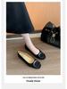 Autumn Round Toe Suede Commuter Flats: Elegant Square Buckle Design for Women