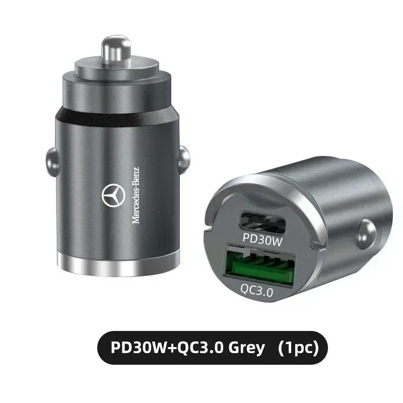 TEP3   Car Charger USB Type C PD Phone Cigarette Lighter Adapter Fast Charging For Mercedes Benz AMG A C E V Class W201 W210 W108 W204