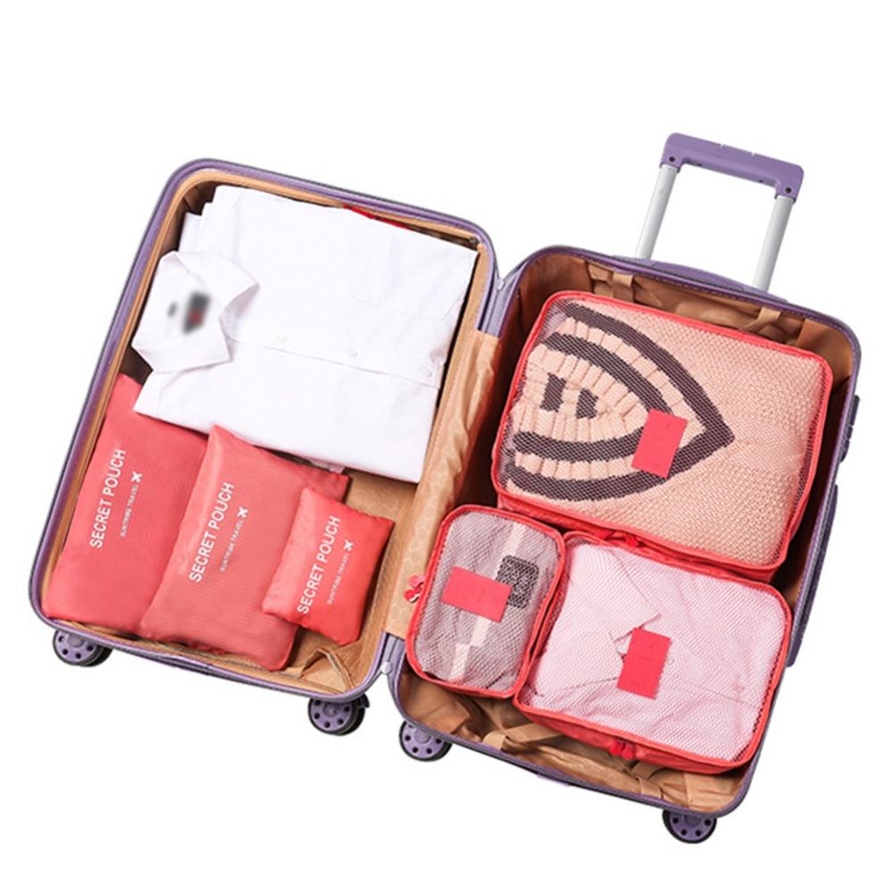 Set 6 buc. Pungi de depozitare pliabile pentru călătorie, portabile, organizator de bagaje pentru pantofi, împachetat haine, geantă de mână ordonată, dulap, poșetă pentru valiză