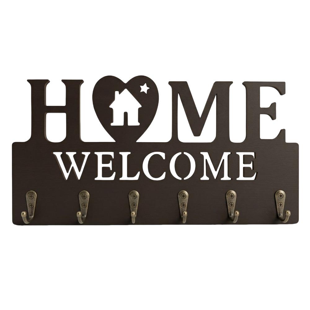 6 Hooks Wall Mount Key Rack Nordic Style Wall Decorative Hook Key Storage Holder Housewarming Gift