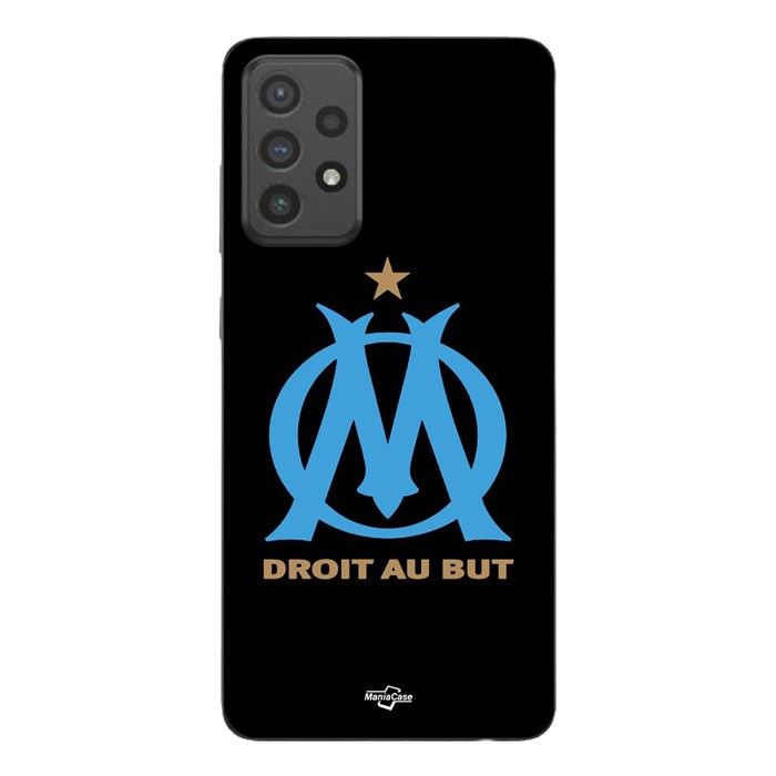 Coque de téléphone - MANIACASE - Samsung Galaxy A72 - Logo OM Olympique de Marseille - Silicone - Noir