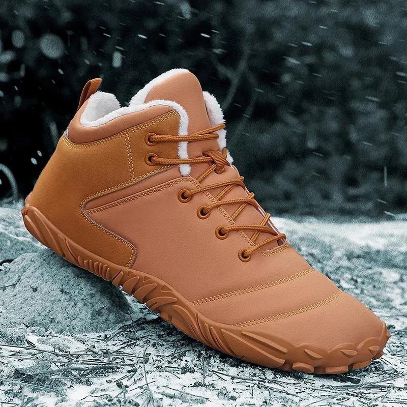 Men Boots 2024 New Winter Slippers Warm Men Shoes Waterproof Non-Slip Plush Sneakers Male Tenis Shoes Boots Men Sneakers Winter