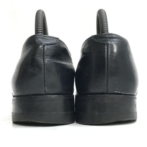 EATON Royal Sceptre Leather U-Tip Shoes 70s-80s Made in England Size 26.0 Black Vintage Business Dress Shoes(USED)