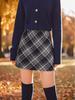 Plus Size Korean-Style Woolen Plaid A-Line Skirt - High Waist, Slimming, Hip-Hugging, Autumn/Winter Cute Short Skirt for Chubby Girls