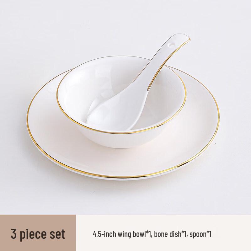 Gold-Rimmed Ceramic Dinnerware Set