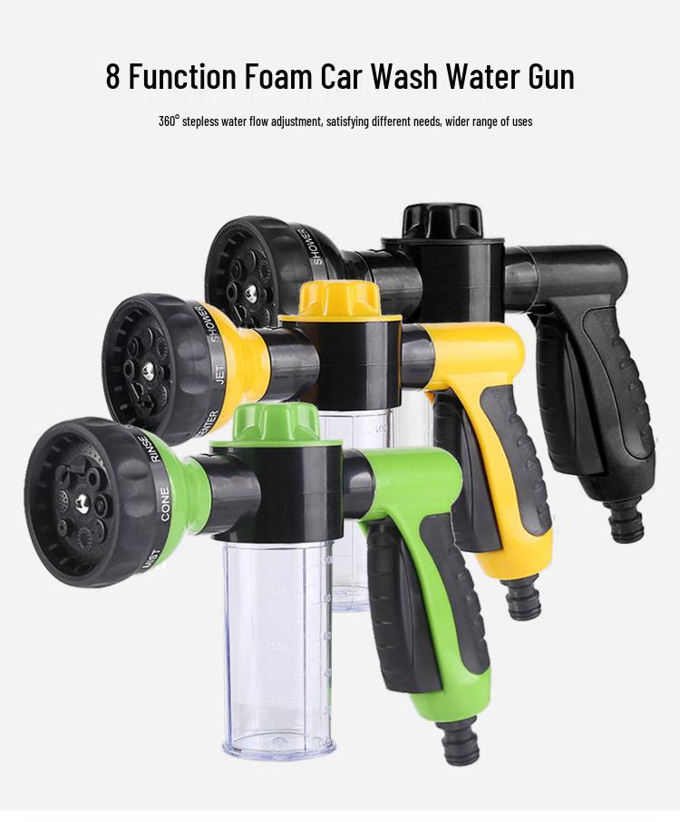Foam Spray Gun for Car Wash - Multi-Purpose High-Pressure Water Gun with 8 Functions