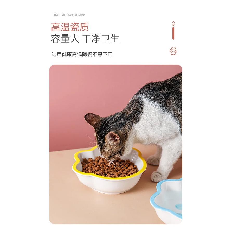 Ceramic Cat Claw Pattern Bowl Dog Drinking Water Food Bowls Anti Overturning Neck Protection, Lovely Pet Articles, 1Pc