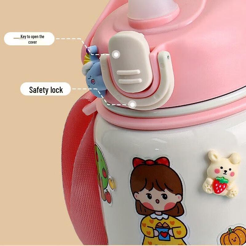 SX Stainless Steel Cartoon Thermos with Straw
