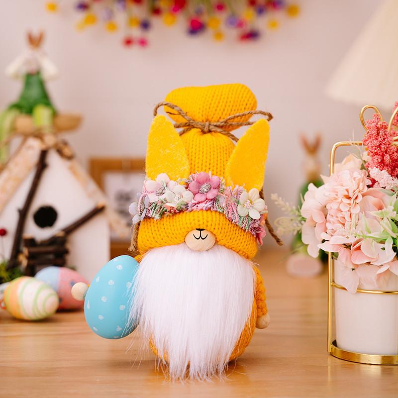 

Adorable Easter Decoration Knitted Rudolf Bunny Plush Ornament For Festive Celebrations Rudolph Yellow