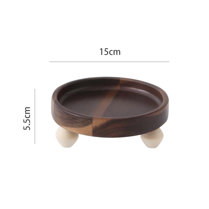 

Wooden High Footed Cake Tray Dim Sum Dish Dessert Plate Cake Stand Fruit Bowl Bread Plate Show Plates Dust Proof Glass Cover