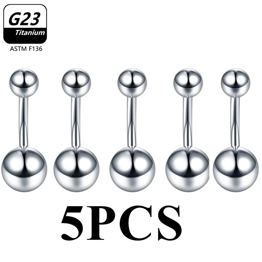 1/5pcs ASTM F136 G23 Titanium 14G Belly Button Ring Navel Nombril Piercing CZ Sexy Women Body Jewelry Ombligo