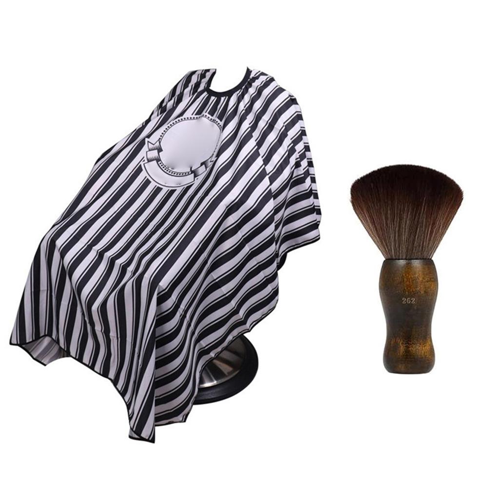 Simple Fashionable Hair Cutting Cape Waterproof   with Neck Duster Brush Soft   Hair Cutting Accessories