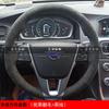 For Volvo XC60 S60 V40 V60 S40 2011-2017 Hand-stitched Non-slip Black Brown  Leather Car Steering Wheel Cover