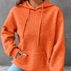 Bluza damska Plus Size Casual, z długim rękawem, ściągaczem, wzorem waflowym, z kapturem i kieszeniami