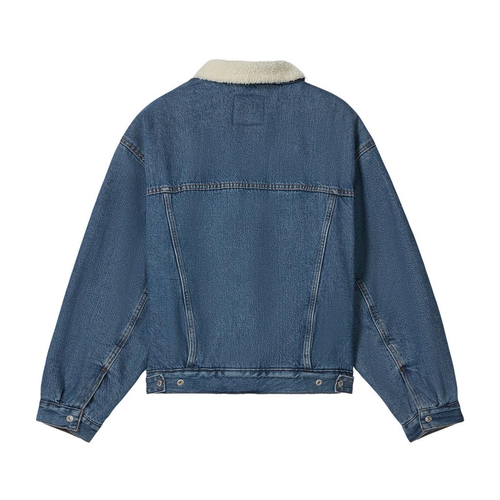 Levis Fleece Lined Warm Imitation Lamb Wool Jacket Denim Coat Women jackets A4435-0011
