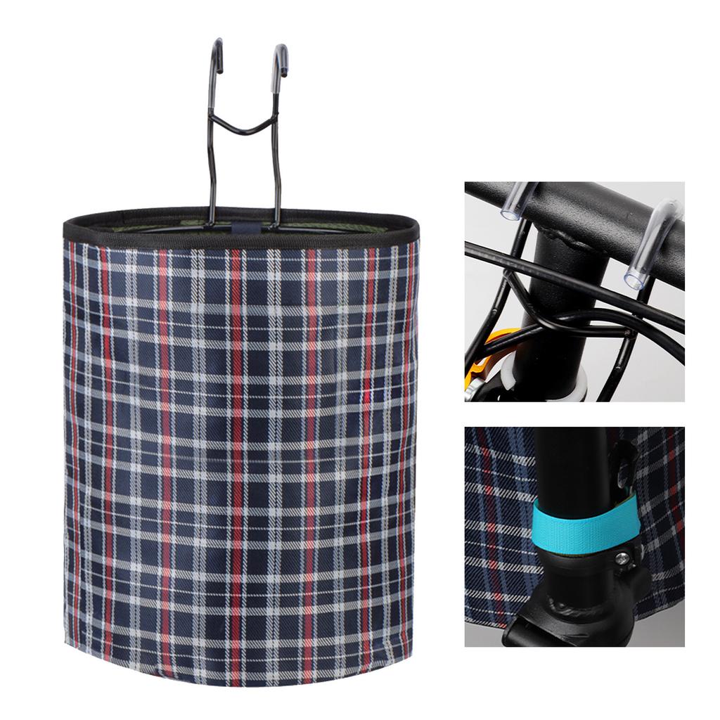 Bike Basket Front Rack Storage Bag Large Capacity Steel Frame Oxford Cloth for Outdoor