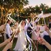 5PCS Lace Streamers Wedding Ribbon Glow Wands with Bell Glow Flash LED Light Up Fairy Sticks Multi-Mode Light Clear Plastic
