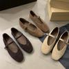 Fashion 2025 Autumn Fashion Flat Ballet Shoes Women Shallow Ballet Leather Round Toe Female Ballerina Soft Moccasin Mary Janes Shoes