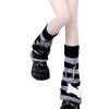 Gothic Women Leg Warmers Harajuku Punk Bone Skull Crosses Flared Knitted Foot Cover Winter Warm Long Socks Streetwe