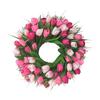 Flower Wreath for Front Door Realistic Fade Resist Artificial Spring Wreath for Indoor Outdoor Home Decor Pink White