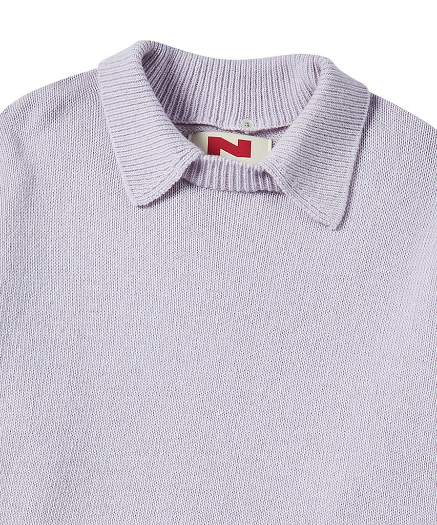 BEYOND CLOSET [Collection Line] Modular Collar Wool Knit Lavender