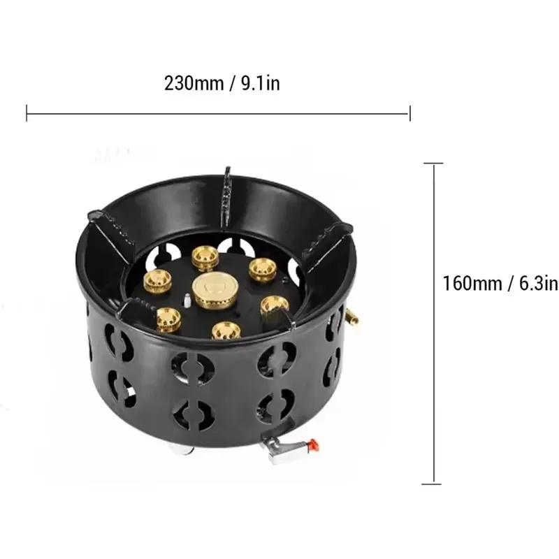 19800W Outdoor Gas Stove 7-core Strong Fire Camping Burner Stove Outdoor Heater Windproof Stove Outdoor Camping Accessories