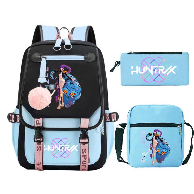 Animation Cartoon Printing High-Value Student School Bag Children'S Shoulder Backpack Pencil Bag Three-Piece Set