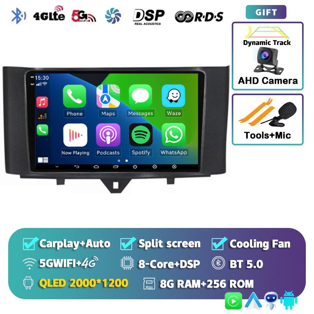 Android 14 Carplay Auto Car Raido For Mercedes Benz Smart Fortwo 451 2010-2015 Multimedia Video Player Autoradio GPS 4G Stereo