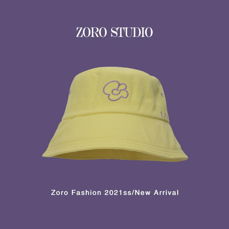 Sweet Embroidered Floral Cotton Bucket Hat For Women Breathable Short Brim Design