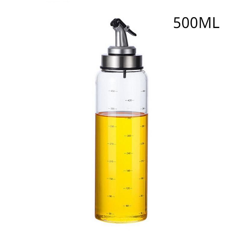 200/300/500ML sticlă transparentă ulei de măsline sticlă etanșă bucătărie condimente sos de soia oțet presă tip Cruet grătar