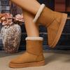 Fashion 2025 Winter Faux Suede Snow Boots Women Comfortable Warm Fleece Platform Ankle Boots Woman Plus Size Non Slip Cotton Shoes Mujer