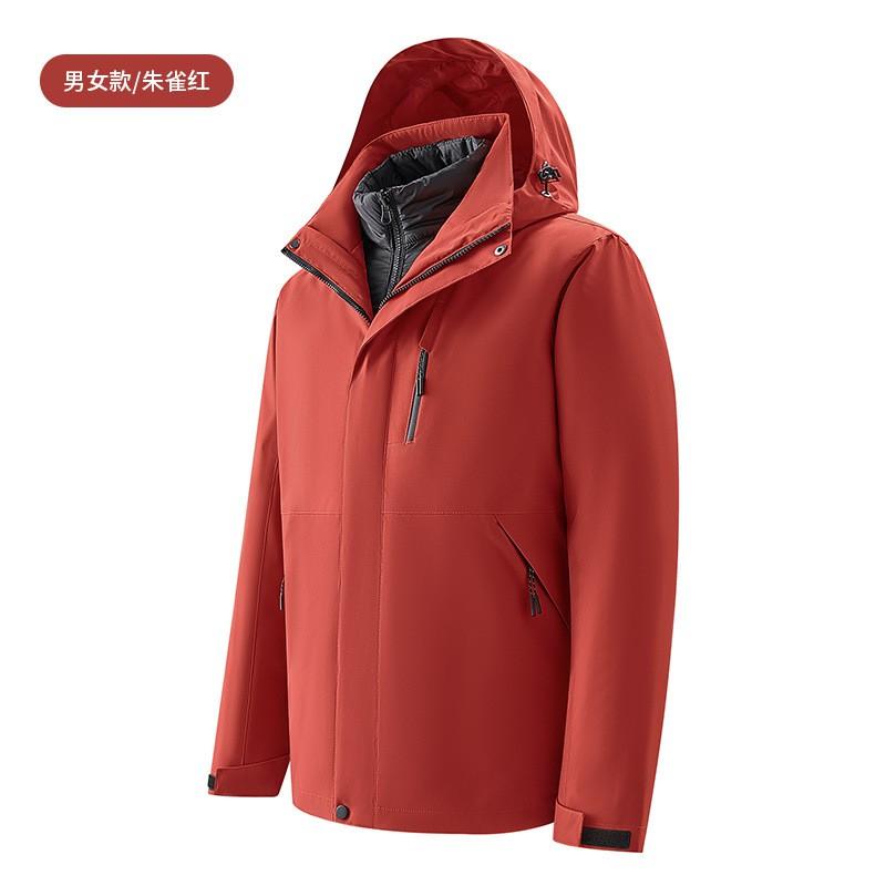 2026 3-in-1 Detachable Winter Ski Jacket With Down Insulation Men Women Waterproof Hooded Outdoor Shell