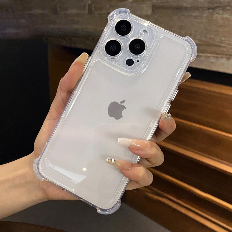 

Ударопрочный прозрачный мягкий чехол для телефона iPhone 16 Pro 15 14 Plus 13 12 11 защитный силиконовый чехол-бампер цвета конфеты For iPhone 16 ProMax