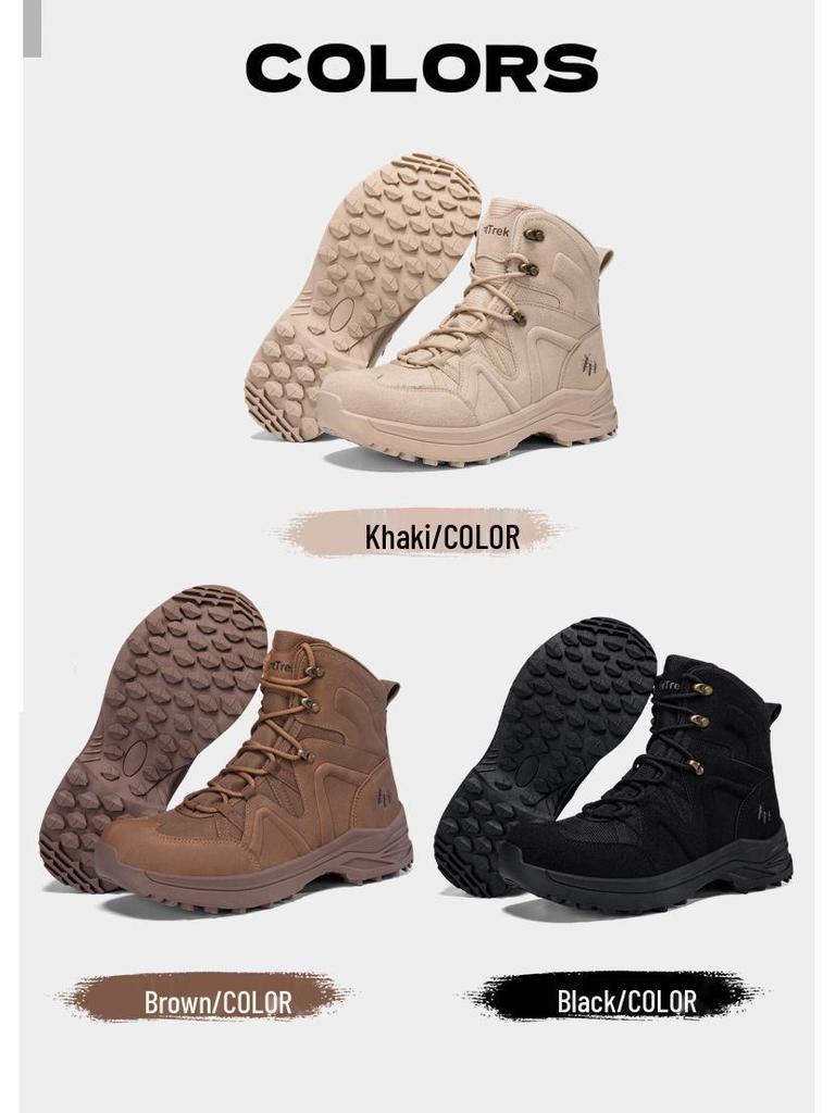 2026 Men's Plus Size Waterproof High-top Non-slip Tactical Hiking Boots