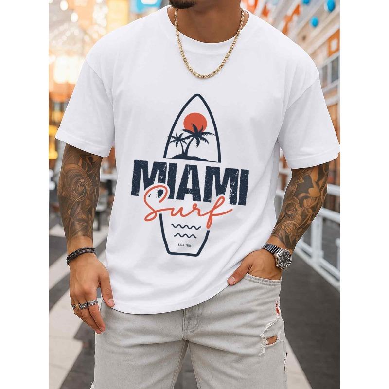 

European sizes Surf Palm Tee Men T-shirt White Graphic Funny New Spring and Autumn Styles Fashionable Printed T-shirts Fashionable S белый