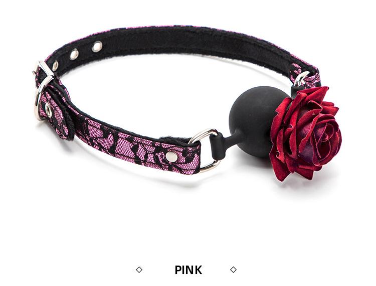 5 Farben Rose Mundknebel Sexy Retro Spitzenmuster Bondage BDSM Mundball Hunde Sklave Flirten Erwachsenenspiele Sexspielzeug Für Frauen Paar