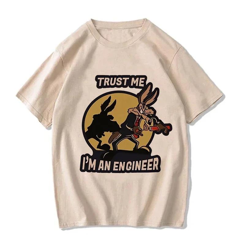 

Унісекс Смішна футболка з Вайлі Койотом Унісекс Жіноча Мультяшна Повсякденна Футболка Графічна Футболка Європейського Розміру Топи Вуличний Одяг Y2k Футболка Хіп-Хоп Готичний Одяг L