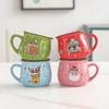 New 4/1PC Kawaii Christmas Mugs Ceramic Cups Santa Claus Elk Figurines Creative Gift For Office Home Milk Coffee Tea Cup Couples