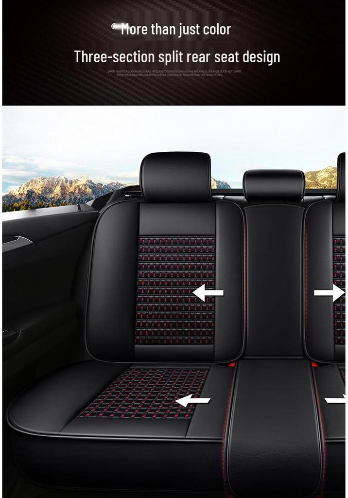 All-Season Universal Leather Car Seat Cushion for Five-Seater Vehicles
