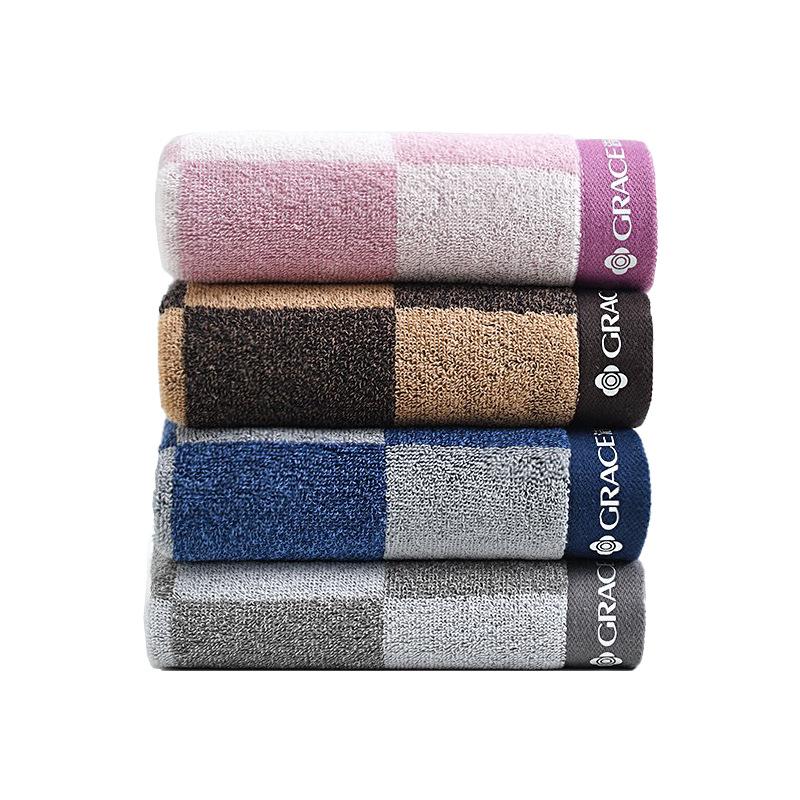Towel 100% Xinjiang Cotton Pure Cotton Classic Checkerboard Household Adult Face Towel