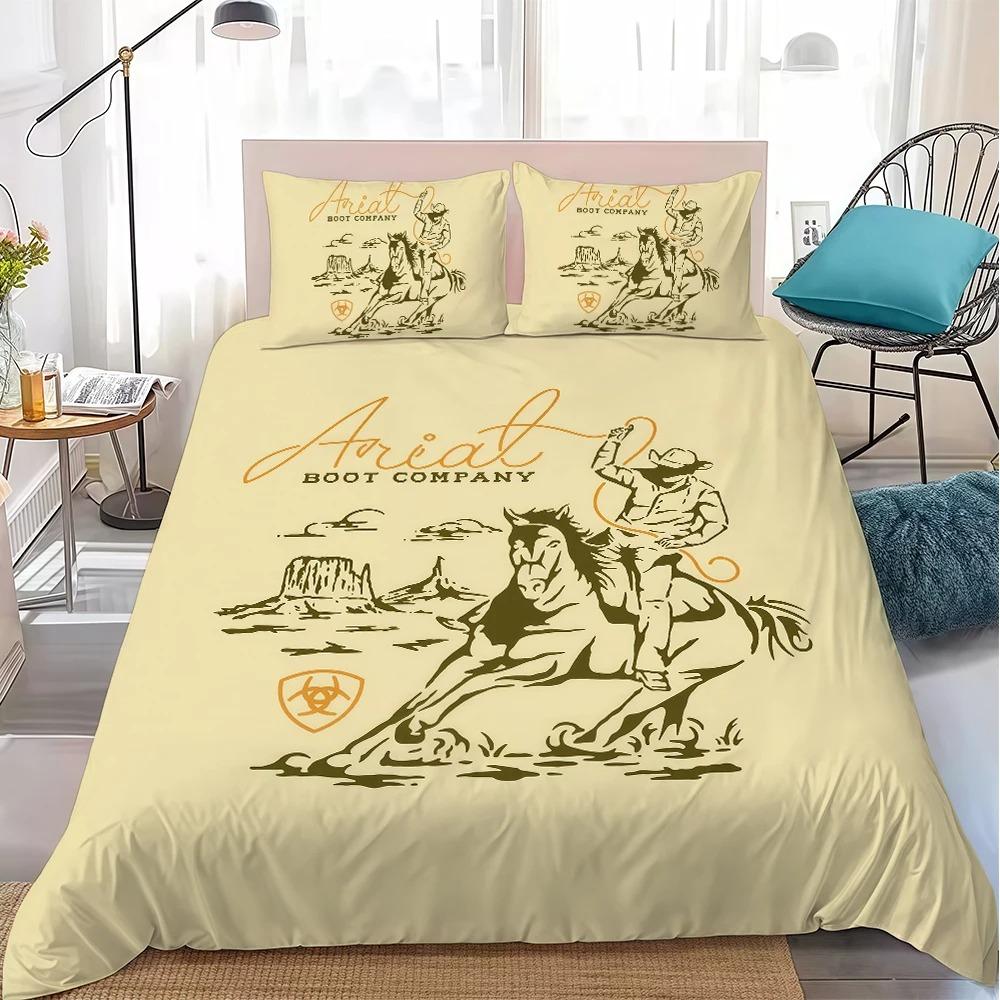 Fashion Western Cowboy A-Ariat Duvet Cover Set adult Bedding Set Bedroom Decoration 2/3piece set Single Double Large Sizes Gift