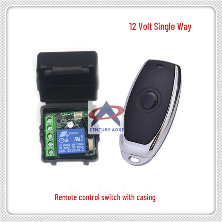 12V Remote Control Switch + Metal Chili Single Button for Door Access Single Channel Remote Control Switch