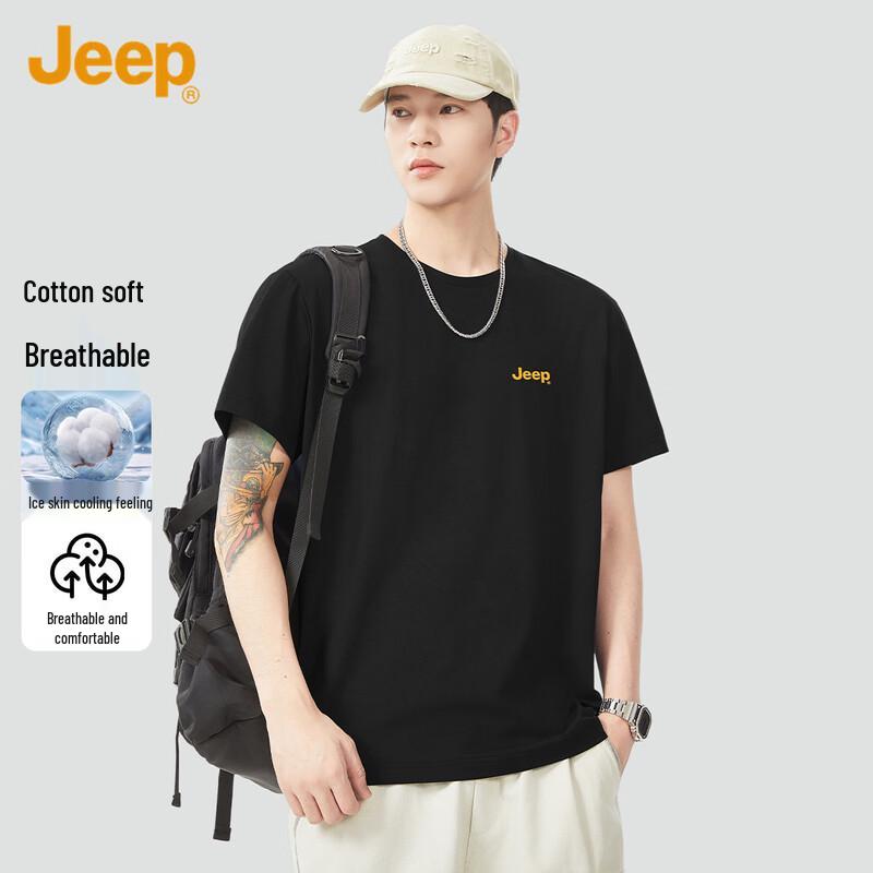 JEEP Men s Summer Crew Neck T-Shirt with Logo M