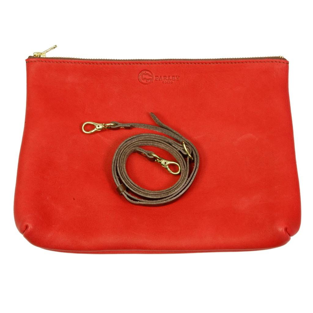 MADE IN JAPAN Parley Elk Made in Japan Writing utensil Smartphone Passport Aging Beautiful Wild Elk Sacoche Shoulder Pouch L Red [PARLEY] [ELK] Men's